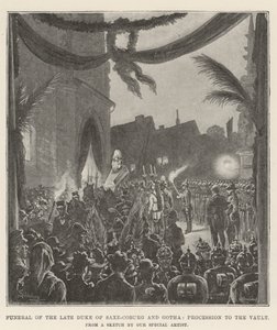 Funeral of the late Duke of Saxe-Coburg and Gotha, Procession to the Vault by Johann Nepomuk Schonberg